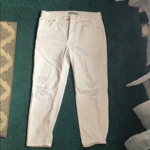 White ripped jeans